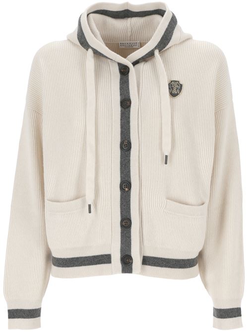 Giubbotto cashmere color beige BRUNELLO CUCINELLI | M12192606CUH69